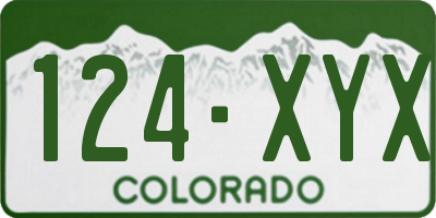 CO license plate 124XYX