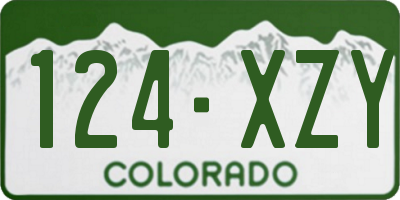 CO license plate 124XZY