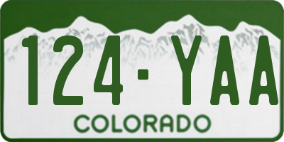 CO license plate 124YAA