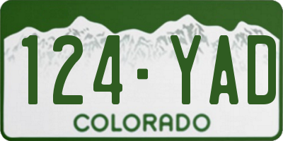 CO license plate 124YAD