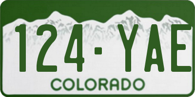 CO license plate 124YAE