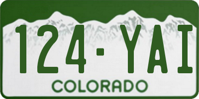 CO license plate 124YAI