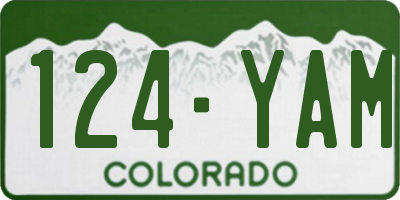 CO license plate 124YAM