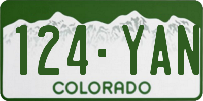 CO license plate 124YAN