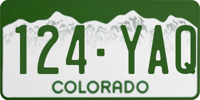 CO license plate 124YAQ