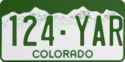 CO license plate 124YAR