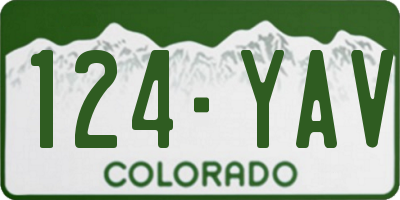 CO license plate 124YAV