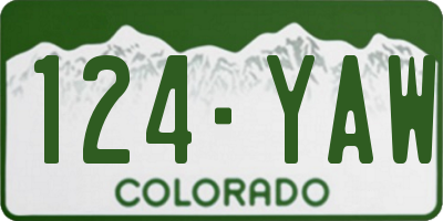 CO license plate 124YAW
