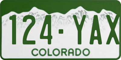 CO license plate 124YAX