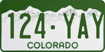 CO license plate 124YAY