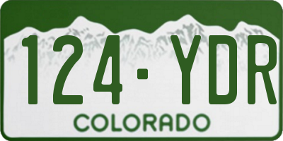 CO license plate 124YDR