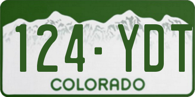 CO license plate 124YDT