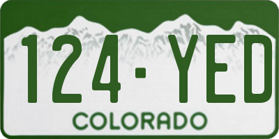 CO license plate 124YED