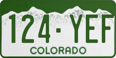 CO license plate 124YEF