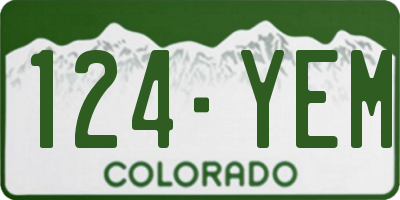 CO license plate 124YEM