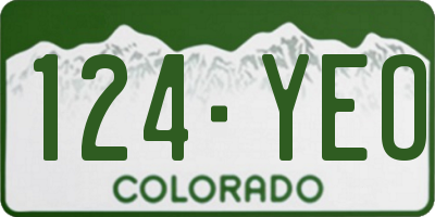 CO license plate 124YEO