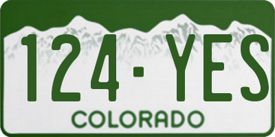 CO license plate 124YES