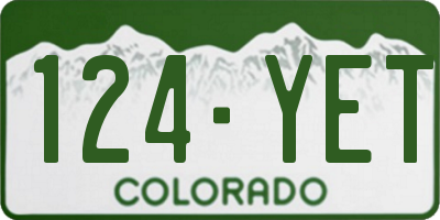 CO license plate 124YET