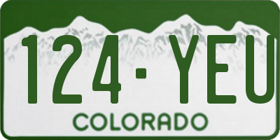 CO license plate 124YEU