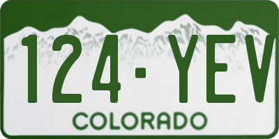 CO license plate 124YEV