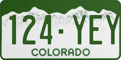 CO license plate 124YEY