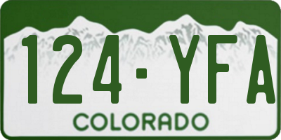 CO license plate 124YFA