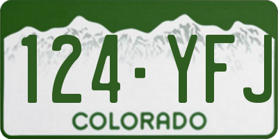 CO license plate 124YFJ