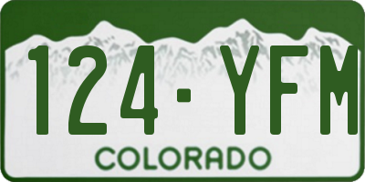 CO license plate 124YFM