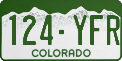 CO license plate 124YFR