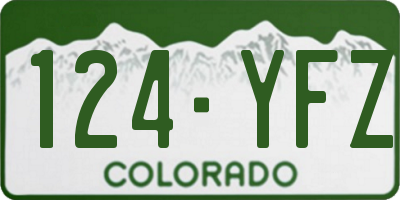 CO license plate 124YFZ