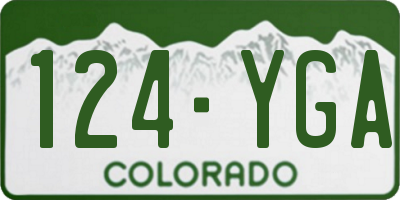 CO license plate 124YGA