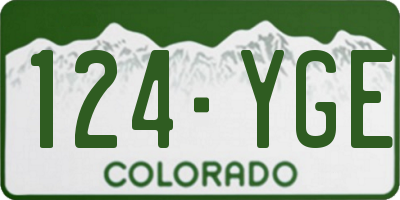 CO license plate 124YGE