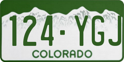 CO license plate 124YGJ