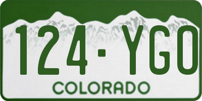 CO license plate 124YGO