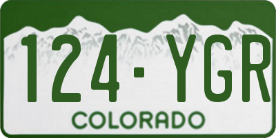 CO license plate 124YGR
