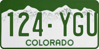 CO license plate 124YGU