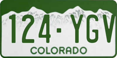 CO license plate 124YGV