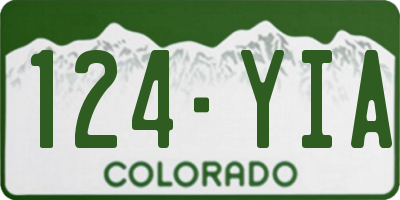 CO license plate 124YIA