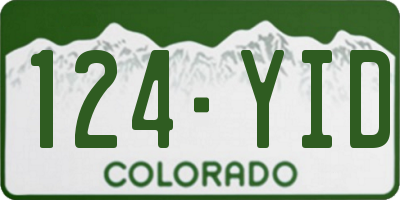 CO license plate 124YID