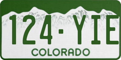 CO license plate 124YIE