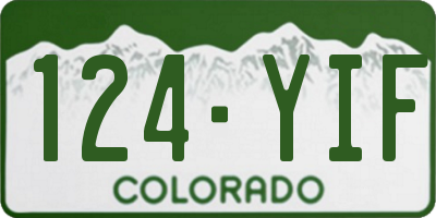 CO license plate 124YIF