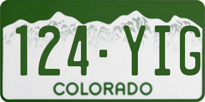 CO license plate 124YIG