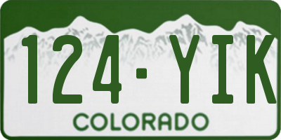 CO license plate 124YIK