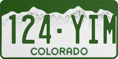 CO license plate 124YIM