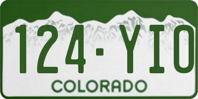 CO license plate 124YIO