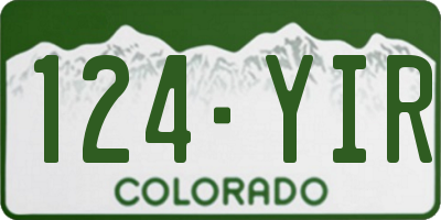 CO license plate 124YIR