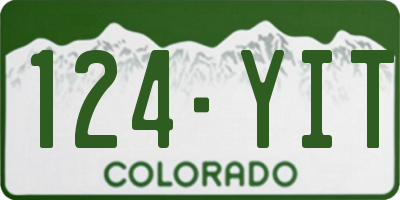 CO license plate 124YIT