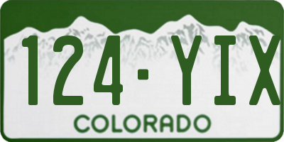 CO license plate 124YIX