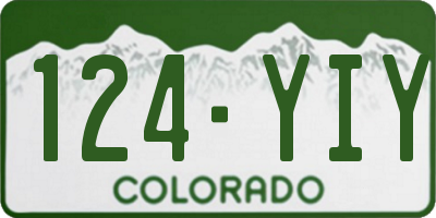 CO license plate 124YIY
