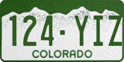 CO license plate 124YIZ